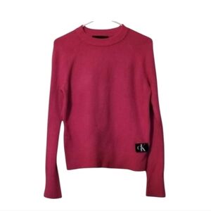 Vintage Calvin Klein Soft Pink Fuzzy Sweater With Brand Logo Size Small